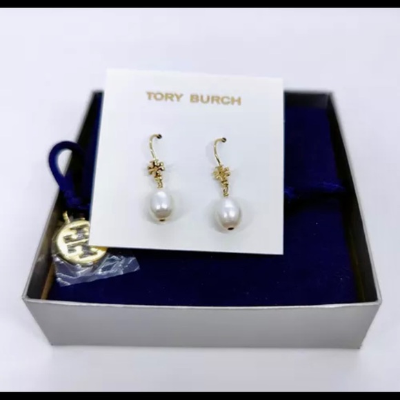 TORY BURCH •Freshwater Cultured Pearl Drop Logo - Picture 5 of 6